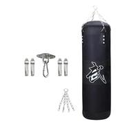 YUCHUANGYE Sac De Frappe Sac de Boxe Suspendu Non rempli, protège-Chevilles, protège-Mains, protège-Poignets, Sac de Sable de Boxe en PU Sac De Boxe(Black 100cm)