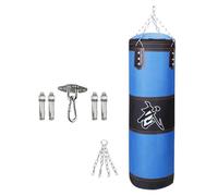 YUCHUANGYE Sac De Frappe Sac de Boxe Suspendu Non rempli, protège-Chevilles, protège-Mains, protège-Poignets, Sac de Sable de Boxe en PU Sac De Boxe(Blue 120cm)