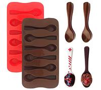 YuCool 4 moules en silicone en forme de cuillère, Moule à chocolat de Noël,Réutilisable Moule Noel Silicone, Noel Moules Silicone,pour chocolat, bonbons, décoration de fête