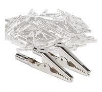 YuCool Lot de 50 pinces crocodiles en métal de 52 mm, pinces crocodiles en métal pour tests électriques de laboratoire