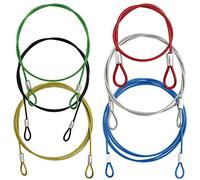 YuCool Lot de 6 câbles de sécurité en Acier de 2 mm, câble de sécurité, câble de sécurité, câble de sécurité avec Double Boucle pour éclairage de scène, Serrure de Bagages, Portes extérieures/Cadres