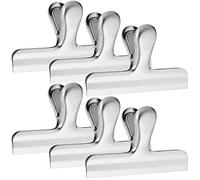 YuCool Pinces pour sacs alimentaires, 6 clips en acier inoxydable pour sacs à pain, de 4,7 pouces de large, grande prise en main de papier durable, clip pour sceller