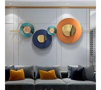 YUDACHU Décoration murale en métal doré pour salon, chambre à coucher, salle à manger, sculptures murales géométriques rondes - 150 x 50 cm