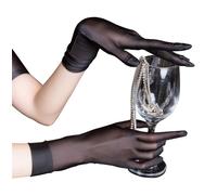 YUDATPG Gants courts pour femme Longueur poignet années 1920 Opéra Mariage Élégant Bridgetown Dance Party Tea Party Accessoires pour femme, Noir , taille unique