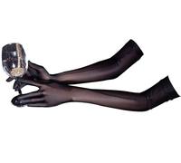 YUDATPG Gants longs transparents pour femme - Longueur coude - En dentelle - Style années 1920 - Style de déguisement - Gants de bal de fin d'année, d'opéra, de soirée, de danse, Noir , M