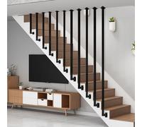 YUDE Rampe d'escalier en Forme de l,Rail de Tube carré en Fer forgé Noir de Type L,Clôture de Protection personnalisée pour Les Enfants âgés pour Villa intérieure/loft/Appartement (65)