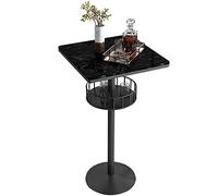 YUDE Table Haute du comptoir Blanc, Table de Cocktail, marbre Ronde Bar à Accueil Bar Table de réception pour Petites Tables à Manger 1-4 Personnes, Hauteur 75cm / 95cm / 105cm / 105cm / 105cm