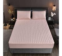 YUDEYU Draps Housses Couche matelassée Couvre-lit protège-Matelas antidérapant Lavable et résistant Hauts de Forme Fitted Sheet (Couleur : Rose, Taille : 160x200 cm/High 10-25cm)