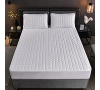 YUDEYU Draps Housses Couche matelassée Couvre-lit protège-Matelas antidérapant Lavable et résistant Hauts de Forme Fitted Sheet (Couleur : White, Taille : 160x200 cm/High 10-25cm)