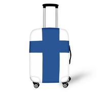 YUDINGFIN Dan Housse de bagage durable avec fermeture éclair et motif drapeau de la Finlande - Résistante aux rayures - Design charmant et astucieux - Facile à nettoyer - Élastique - Pour voyage et