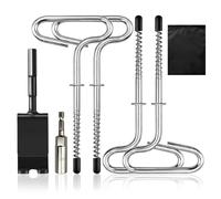 Yudlto Kit d'outils d'ancrage à glace - 4 piquets filetés pour tente de pêche sur glace, adaptateur de perceuse et ancrage d'abri à glace pour tente de pêche sur glace d'hiver, bidonville et camping