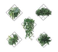 Yudobliss 5 Pièces Stickers Muraux Plantes Vertes 3D, Botanique, PVC, Naturel, Mur, 30 x 30 x 0,4 cm