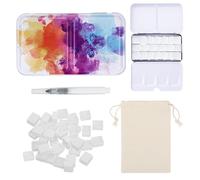 Yudobliss Boîte D'aquarelle, Petit Palette Avec Couvercle, Palette de Peinture Videavec 14 Demi Casseroles, Aquarelle Boîte de Peinture, Boîte Métallique, Boîte de Couleur, pour Hobbyistes en Herbe