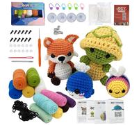 Yudobliss Kit Tricot Complet D'Animaux, Kit de Démarrage au Crochet pour Bricolage, Crochet Debutant Complet avec Tutoriels Vidéo, Notice Étape par Étape (Baleines, Abeilles, Renards, Tortues)