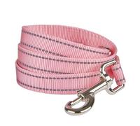 YUDOTE Laisse réfléchissante pour chien en nylon résistant, poignée rembourrée en néoprène doux avec boucle confortable pour promenade quotidienne pour races de taille moyenne, 120 cm de long, rose