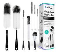 YUDZ - Lot de 8 Goupillons Bouteille et Biberon | Écouvillon Brosse de Nettoyage pour Vaisselle, Gourdes, Verres, Thermos, Bouteille Sodastream et Carafes