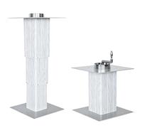 YUE JJXN Pied De Table Reglable De Loisirs 31-71cm, Capacité Charge 100Kg pour Camping Car, Bateau, Caravane, Bateau,(White,140mm)