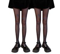 Yue668 Collants Ultra Fins Imprimés Papillons Bleus, Faux Bas De Couture à Tube Haut pour Femmes Collants en Velours, Collants en Soie Anti-Crochet