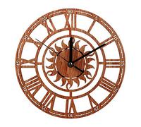 Yue668 ⏰ ⏰ Horloge De Salon en Bois, Horloge Murale en Bois Antique Silencieuse De Style Vintage pour Bureau De Cuisine à Domicile 23cm*23cm/9.1"*9.1‘’
