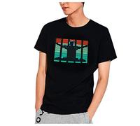 Yue668 LED Activées par La Voix Brillent sur Vêtements T-Shirt à Manches Courtes, DJ Sound Activated LED Light Up and Down Clignotant T-Shirt Lumineux
