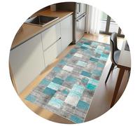 YUEAENK Tapis Cuisine Lavable en Machine 80 x 500 cm Tapis Entree Interieur Motifs Géométriques Tapis de runneur étroit pour Le Passage Escalier de Cuisine Tapis de Couloir Antidérapant