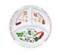 Yuecda Assiette de contrôle des portions pour une alimentation équilibrée - Assiette avec alimentation saine pour adultes et adolescents - Compartiments en mélamine, perte de poids, assiette de
