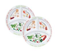 Yuecda Assiettes de contrôle des portions pour une alimentation équilibrée - Assiettes avec alimentation saine pour adultes et adolescents - Compartiments en mélamine, perte de poids, assiette de
