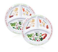 Yuecda Assiettes de contrôle des portions pour une alimentation équilibrée - Assiettes saines pour adultes et adolescents - Divisions en mélamine - Perte de poids