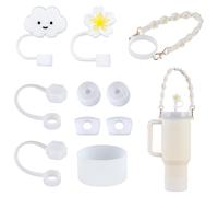 Yuecda Stanley Kit d'accessoires pour tasse comprenant 1 bande antidérapante pour bouteille d'eau, 1 paire de bottes en silicone, kit de joints anti-fuite, pour Stanley Cup 1,2 l et 850 ml, bonnets