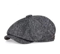 YUECIBAI Béret Homme Hommes Casual Gavroche Chapeau Rétro Béret Chapeaux Chapeaux Casual Unisexe Casquette Octogonale pour Hommes Street Cap Darkgreywhite