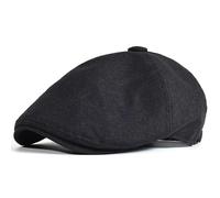YUECIBAI Béret Homme Hommes De Bérets en Plein Air Respirant Newsboy Casquette Plat Chapeaux Solide Duckbill Chapeaux Vintage Béret Chapeau Femmes Adjustable55-58Cm Noir