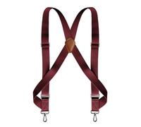 YUECIBAI Bretelles Suspender Bretelles De Camionneur pour Hommes Travail Robuste Dos en X avec 2 Crochets Latéraux Clips Élastiques Réglables Grandes Bretelles De Pantalon Rouge Vin