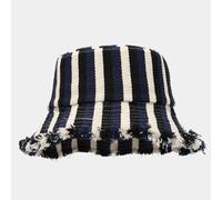 YUECIBAI Chapeau Bob Femme Homme Chapeau De Seau pour Les Femmes Grand Bord Large Extérieur Rayé Poli Bord Chapeaux De Soleil Portable Pliable Panama Cap Lady Basin Chapeau 55-59Cm Noir