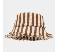 YUECIBAI Chapeau Bob Femme Homme Chapeau De Seau pour Les Femmes Grand Bord Large Extérieur Rayé Poli Bord Chapeau De Soleil Portable Pliable Panama Cap Lady Basin Chapeau 55-59Cm Kaki