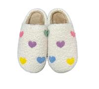 YUECIBAI Chaussons Chaussures Confortables 37-38 Colorfulhearts De Pantoufle De Mode Chaude De Pantoufle De Femmes/Filles De Peluche De Coeurs D'Intérieur De Pantoufle