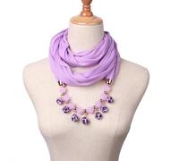 YUECIBAI Écharpe Foulard Femme Pendentif Écharpe Dégusté Boule Collier Couleur Loi Le Rôle Mode Femmes Écharpe Onesize 5