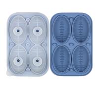 Yuecjian Moule à glaçons 3D en forme de ballon de football, 4 cavités - Moule en silicone pour boissons rafraîchissantes - pour bar, whisky, cocktails, eau, réfrigérateur, congélateur, gâteau