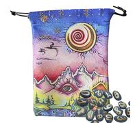 Yuecjian Sac de cartes de tarot, support de jeu de tarot, rangement de bijoux avec cordons de serrage pour les voyages, les pratiques de méditation, les retraites de yoga, les rituels spirituels à la