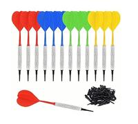 Yuecoom 12 Fléchettes à Pointe Souple,Pointe en Plastique Intégrée Fléchettes à Pointe Souple, Pointe Plastique Fléchettes Flechette Pointe Plastique pour Débutants Adultes Salle De Jeux Barre Maison