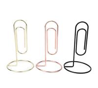 Yuecoom 3 Pièces Support De Mémo De Bureau, Trombone en Métal Géant Support De Pince-mémo pour Bureau, Numéro De Table Porte-Carte De Nom Photo Mémo Note Support Photo