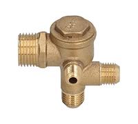 Yuecoom Air Compressor Valve Replacement Components Brass 4 Way Double Pipe Check Valve Accessory (10 * 14 * 14 * 20.5mm)