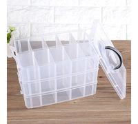 Yuecoom Boîte de rangement de bijoux, boîte de rangement de perles de bijoux en plastique transparent avec 3 couches, espace de rangement amovible pour bricolage,Boîte à bijoux Coffret à Bijoux