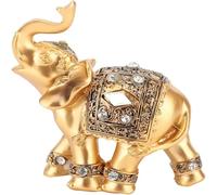 Yuecoom Figurine Éléphant Doré Tronc vers Le Haut 9 * 9cm | À Collectionner, Sculpture Décoration, Statue Home Office, Cadeau, Décoration de Table