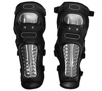 Yuecoom Genouillères, 2 pièces en acier inoxydable moto Motocross ATV adultes genouillères protège-tibias ensemble d'armure de protection