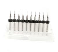 Yuecoom Jeu De Forets PCB, 10pcs PCB Print Circuit Board Carbure Micro Drill Bits Tool Set Pour CNC SMT(0.3mm)