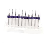 Yuecoom Jeu De Forets PCB, 10pcs PCB Print Circuit Board Carbure Micro Drill Bits Tool Set Pour CNC SMT(0.5mm)