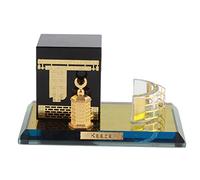 Yuecoom Kaaba Doré en Cristal Musulman, Artisanat Musulman Modèle en Trois Pièces Artisanat De Construction Islamique Souvenirs pour Décor De Véhicule De Voiture De Bureau à la Maison
