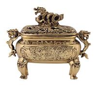 Yuecoom Porte-cône D'encens, 1PC Bronze Antique Cuivre Dragon Chinois Porte-brûleur D'encens Décoration de la Maison