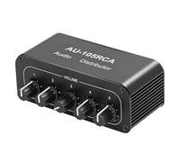 Yuecoom Sélecteur Audio Stéréo 5 Voies Bidirectionnel L/R, Commutateur Audio Haute Fidélité 1 entrée 5 Sorties ou 5 entrées 1 Sortie, Boîtier Alliage pour Amplificateur, Haut-Parleurs Actifs