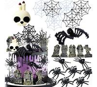 YUEcthynous Lot de 20 décorations de gâteau en toile d'araignée - Motif héros urbain - Décoration de gâteau pour fille et garçon - Décoration de gâteau d'Halloween